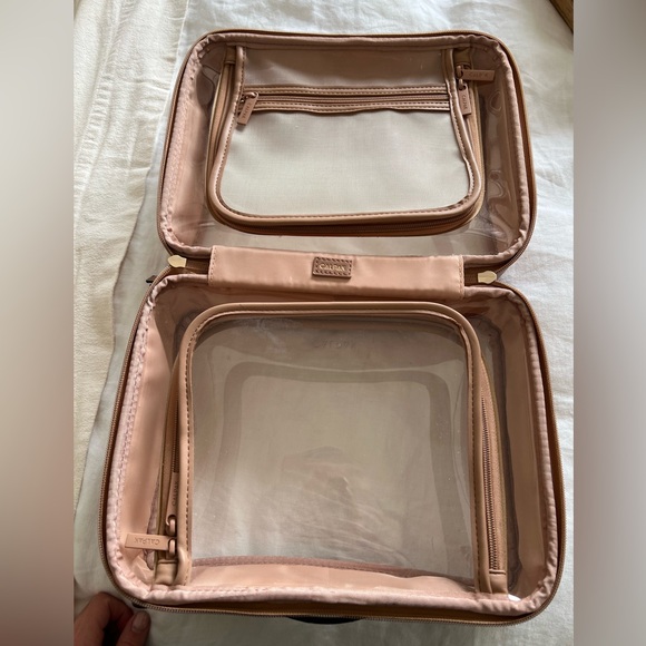 CALPAK Large Clear Cosmetics Case in Caramel - Picture 7 of 9
